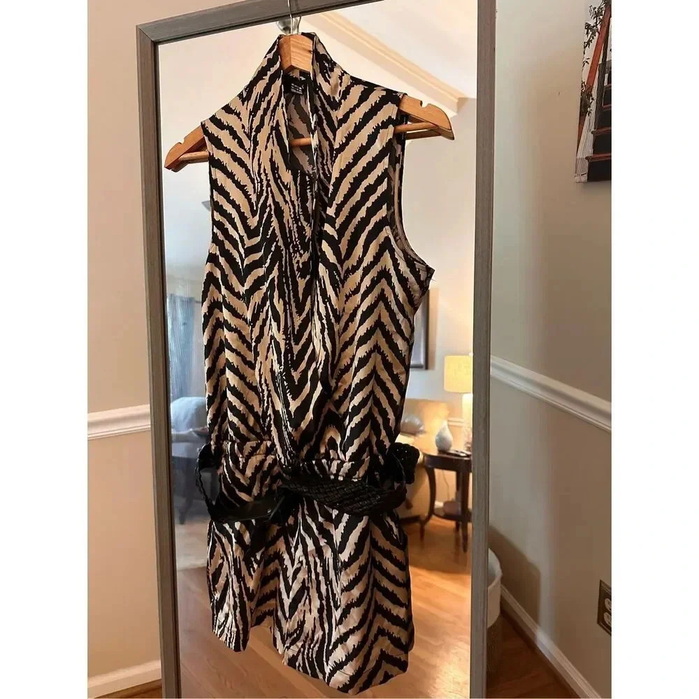 BCX Animal Print One Piece Romper Large